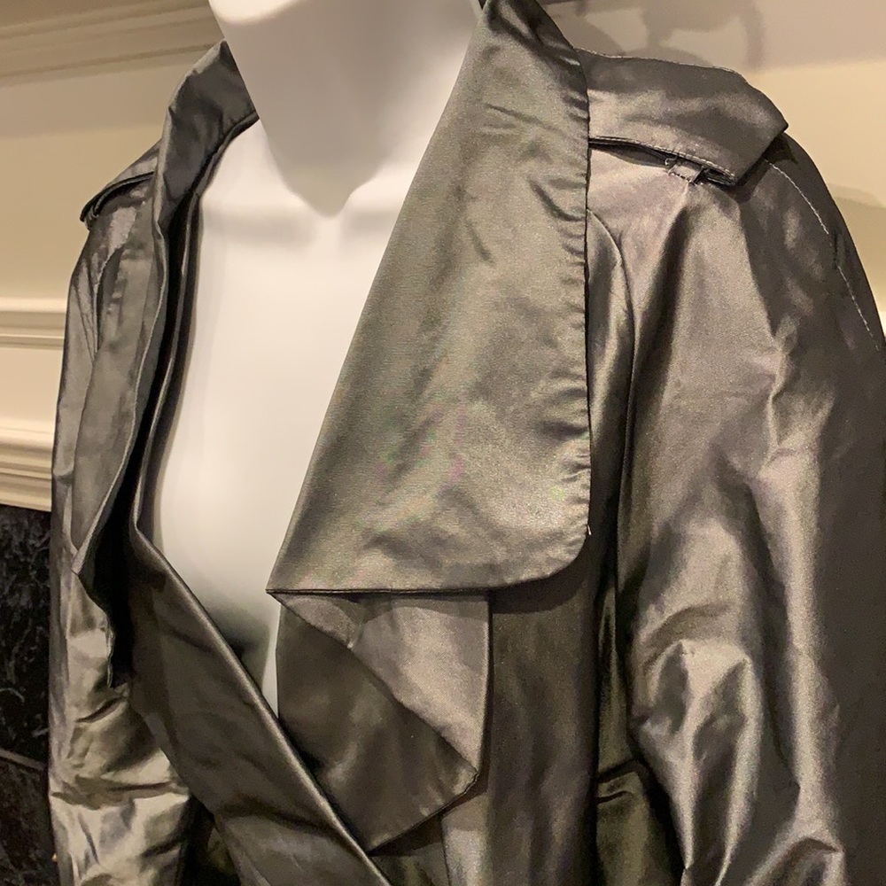 Kenneth Cole New York Metallic Trench Coat - Picture 3 of 12